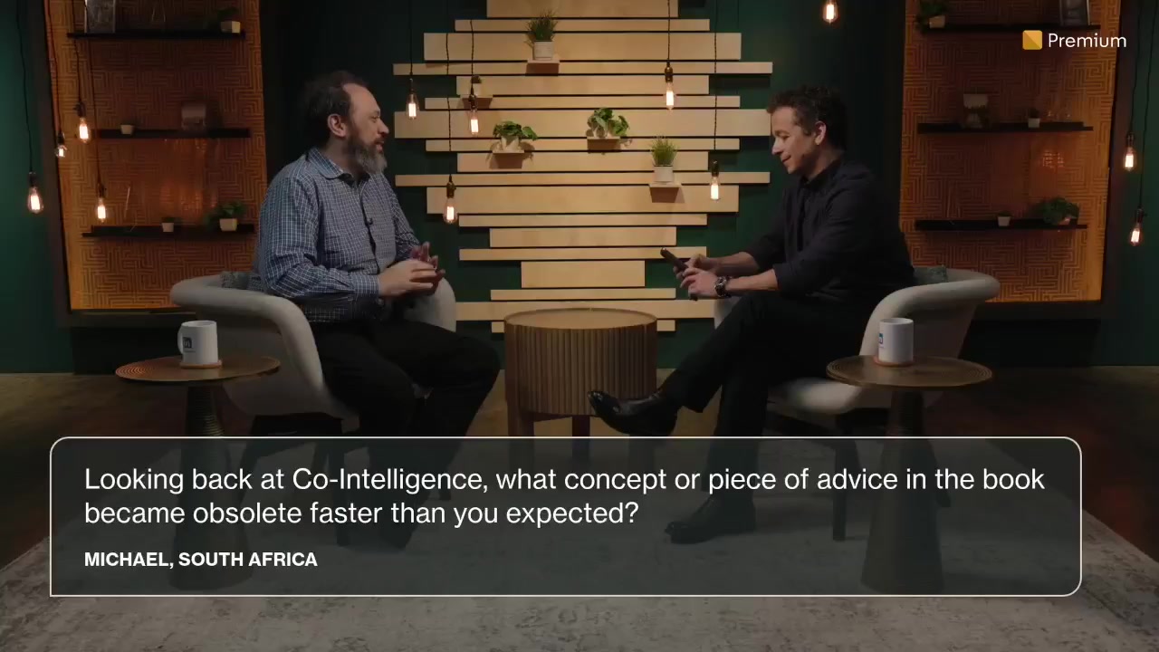 Ethan Mollick answering which concept from Co-Intelligence became obsolete fastest