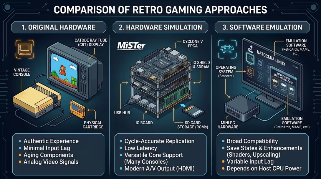 Retro Architecture Comparison: MiSTer FPGA, Batocera & RetroArch Latency Matrix